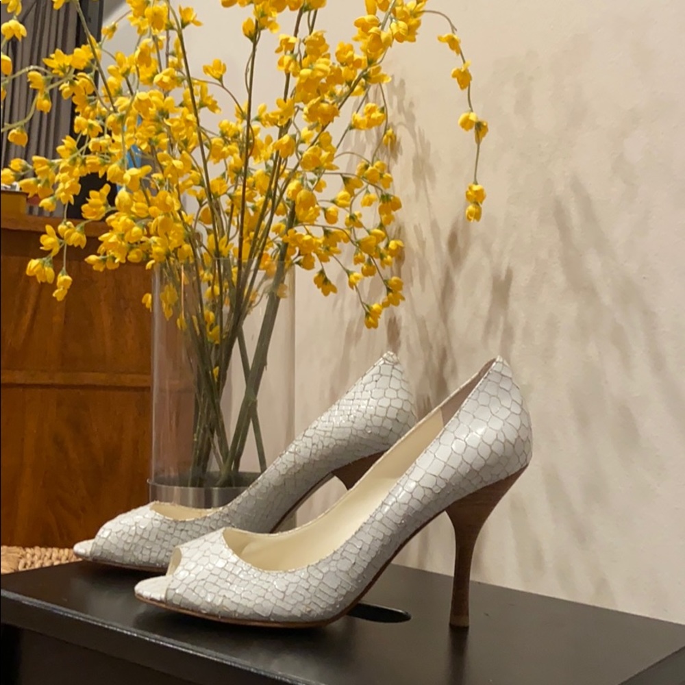 White Enzo Angiolini Heels